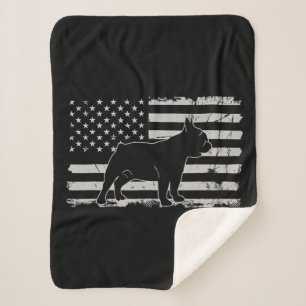 Couverture Sherpa amoureux des chiens   American Flag French Bulldog