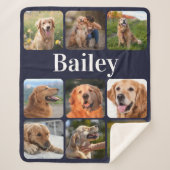 Couverture Sherpa Amoureux des chiens Pet Photo Collage Monogramme p (Devant)