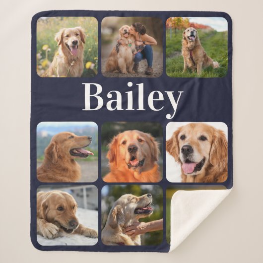 Couverture Sherpa Amoureux des chiens Pet Photo Collage Monogramme p (Devant)