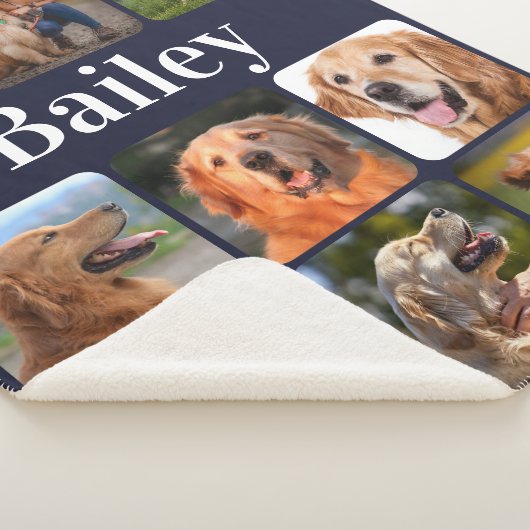 Couverture Sherpa Amoureux des chiens Pet Photo Collage Monogramme p (3/4)