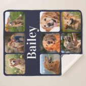 Couverture Sherpa Amoureux des chiens Pet Photo Collage Monogramme p (Devant (Horizontal))