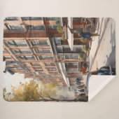 Couverture Sherpa Amsterdam aquarelle (Devant (Horizontal))