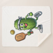 Couverture Sherpa Amusant joueur de pickleball Louveur de paddleball (Devant (Horizontal))