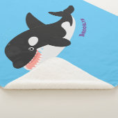 Couverture Sherpa Amusante baleine orque mignonne dessin animé (3/4)