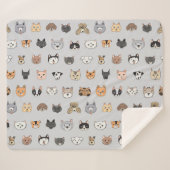 Couverture Sherpa Amusement animal : Chiens de chats Doodle Mix (Devant (Horizontal))