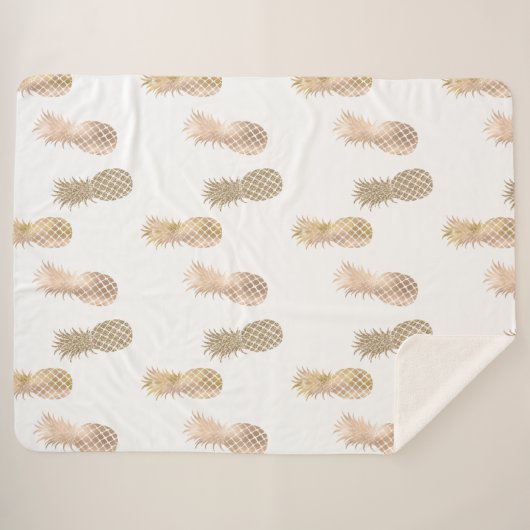 Couverture Sherpa Ananas en verre d'or (Devant (Horizontal))