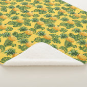 Couverture Sherpa Ananas et feuille tropical sur l'or (3/4)