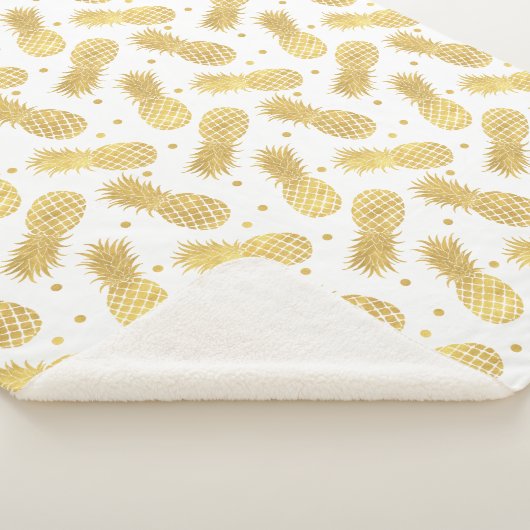 Couverture Sherpa Ananas Glitzy en or (3/4)
