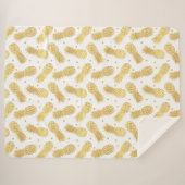 Couverture Sherpa Ananas Glitzy en or (Devant (Horizontal))