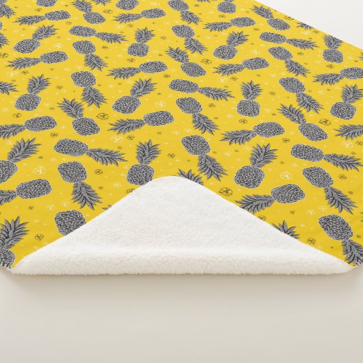 Couverture Sherpa Ananas sur l'or (3/4)