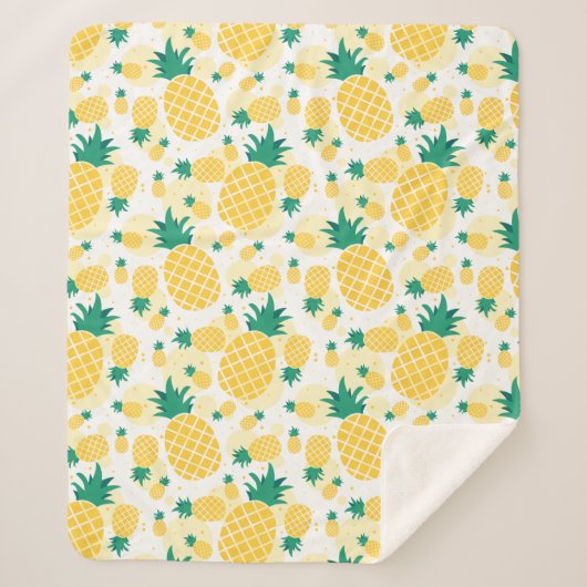 Couverture Sherpa Ananas tropicaux joyeux Sherpa Fleece Blanke (Devant)