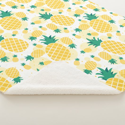 Couverture Sherpa Ananas tropicaux joyeux Sherpa Fleece Blanke (3/4)