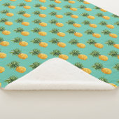 Couverture Sherpa Ananas tropicaux sur Teal (3/4)