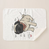 Couverture Sherpa Anatomie Du Chien Carlin Graphique (Devant (Horizontal))