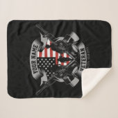 Couverture Sherpa Ancien combattant américain personnalisé Fière Vet (Devant (Horizontal))