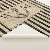 Couverture Sherpa Ancien Monde Carte Ancre nautique Monogramme (3/4)