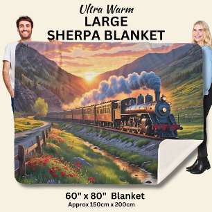 Couverture Sherpa Ancien moteur à vapeur Locomotive Train Mountain S