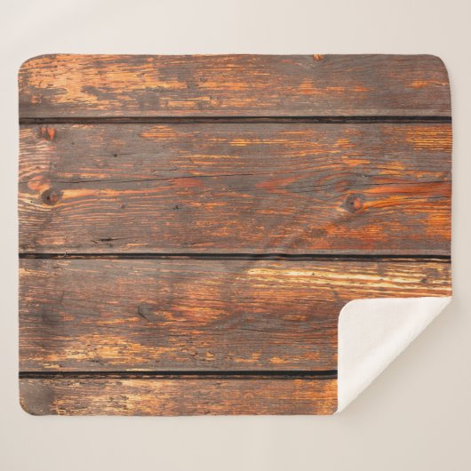Couverture Sherpa Anciennes planches patinées textureabstraite arriè (Devant (Horizontal))