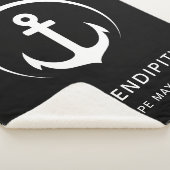 Couverture Sherpa Ancre de bateau Monogramme noir (3/4)