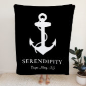 Couverture Sherpa Ancre de bateau Noir personnalisé