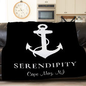 Couverture Sherpa Ancre de bateau Noir personnalisé