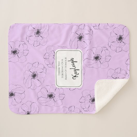 Couverture Sherpa Anéone Sur Lilac Lumière (Devant (Horizontal))