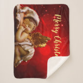 Couverture Sherpa Ange couchant Bébé Jésus Noël (Devant)