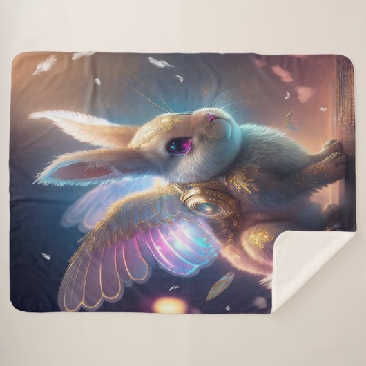Couverture Sherpa Angel Bunny (Devant (Horizontal))
