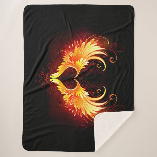 Couverture Sherpa Angel Fire Heart with Wings (Devant)