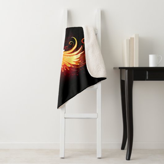 Couverture Sherpa Angel Fire Heart with Wings (En situation)