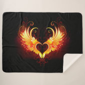 Couverture Sherpa Angel Fire Heart with Wings (Devant (Horizontal))