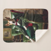 Couverture Sherpa Anglais Bull Terrier Cushion/Coussin (Devant (Horizontal))