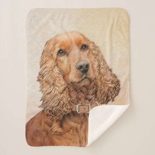 Couverture Sherpa Anglais Cocker Peinture Espagnole - Art Chien orig (Devant)