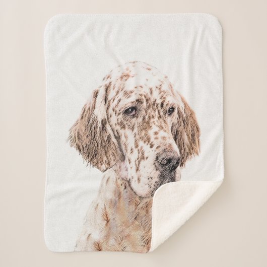Couverture Sherpa Anglais Setter Orange Belton Peinture Chien Art (Devant)