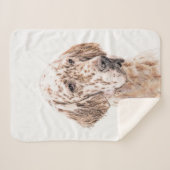 Couverture Sherpa Anglais Setter Orange Belton Peinture Chien Art (Devant (Horizontal))