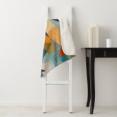 Couverture Sherpa Angles Abstraits de bleu et d'orange (En situation)