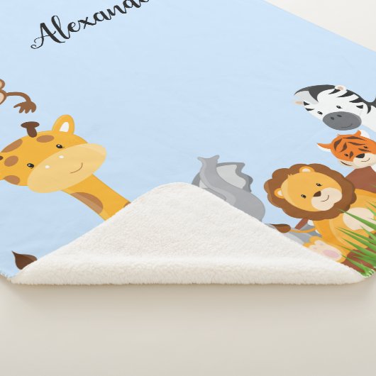 Couverture Sherpa Animal mignon de bébé de jungle (3/4)