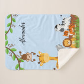 Couverture Sherpa Animal mignon de bébé de jungle (Devant (Horizontal))