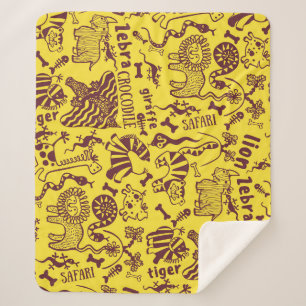 Couverture Sherpa Animaux africains : Motif culturel sans peau.