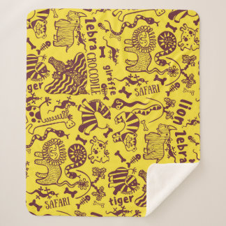 Couverture Sherpa Animaux africains : Motif culturel sans peau.