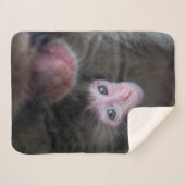 Couverture Sherpa Animaux de bébés cutest | Bébé Macaque singe et mè (Devant (Horizontal))