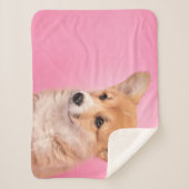 Couverture Sherpa Animaux de bébés cutest | Corgi Chiot rose (Devant)