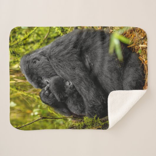 Couverture Sherpa Animaux de bébés cutest | Gorilla & bébé (Devant (Horizontal))