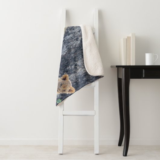 Couverture Sherpa Animaux de bébés cutest | Lion Dad & Cub (En situation)