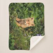 Couverture Sherpa Animaux de bébés cutest | Renard rouge à Umnak Ala (Devant)