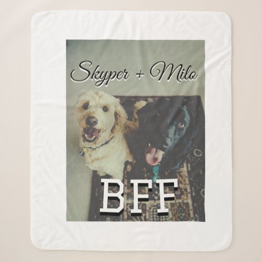 Couverture Sherpa Animaux de compagnie amis besties ajouter nom anim (Devant)