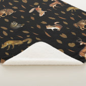 Couverture Sherpa Animaux de forêt automnale Feuilles d'automne (3/4)