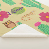 Couverture Sherpa Animaux du désert et cactus personnalisés (3/4)