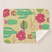 Couverture Sherpa Animaux du désert et cactus personnalisés (Devant (Horizontal))