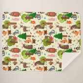 Couverture Sherpa Animaux forestiers adorables (Devant (Horizontal))